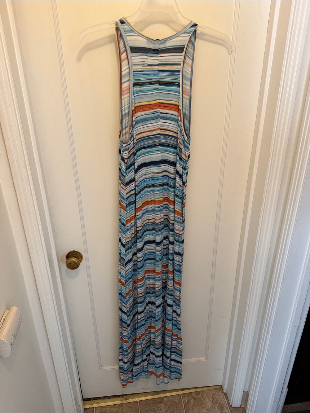 Karen Kane Blue and Orange Striped Maxi Tank Dress - Picture 2 of 2